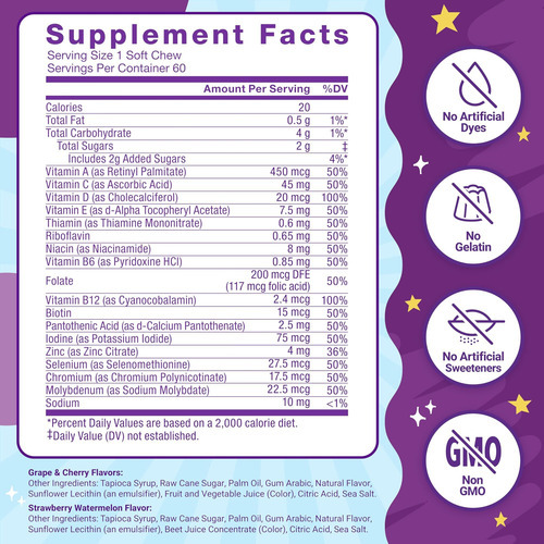 Super Chews Multivitamínicos Para Crianças, Vitaminas Infant - Imagem 6