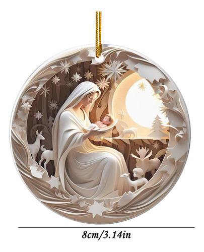Y Decoração De Natal, Acrílico, Plano, Pingente Pequeno, - Imagem 5