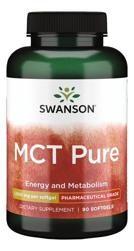 Swanson Grau Farmacêutico Mct Puro 1000 Miligramas 90 Sgels
