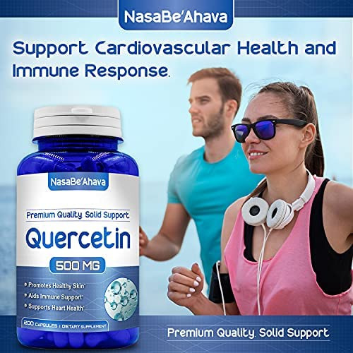 Nasabeahava Quercetina Pura 500mg Suplemento 200 Cápsulas Qu - Imagem 5
