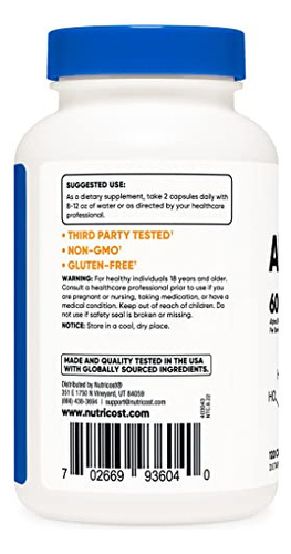 Suplemento Nutricost Alpha Gpc 600mg 120 Cápsulas Vegetarian - Imagem 3