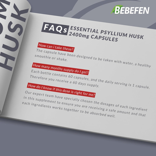 Cápsulas Bebefen Psyllium Husk 2400 Mg Com Pimenta Preta - F - Imagem 6