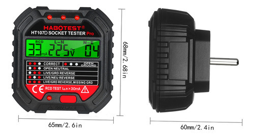 Testador De Tomada Elétrica Habotest Com Display De Tensão 9 - Imagem 5