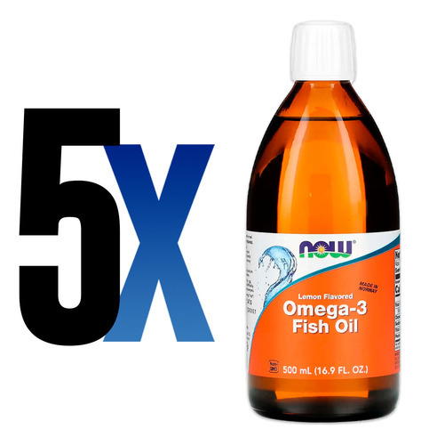 Ômega-3 Fish Oil Now Foods 500ml Sabor Limão Importado 5un - Imagem 2