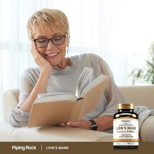 Cápsulas De Suplemento Piping Rock Lions Mane | 2100mg | 90 - Imagem 6