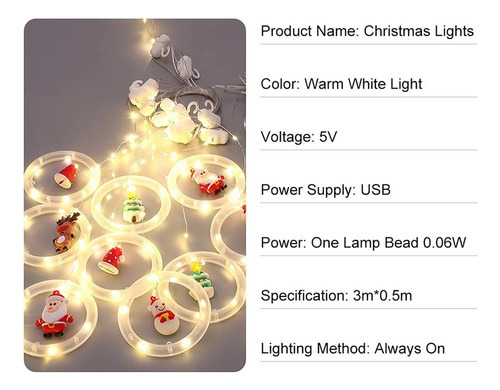 Lâmpada Led Usb Para Decoração De Natal - Imagem 2