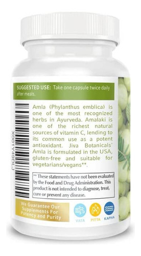 Jiva Botanicals - Cápsulas De Amla (amalaki) Contendo Pó De - Imagem 4