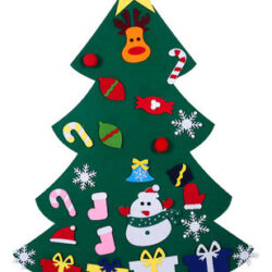 Árvore De Feltro Diy De 43 Polegadas Com Ornamentos Removíve