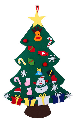 Árvore De Feltro Diy De 43 Polegadas Com Ornamentos Removíve