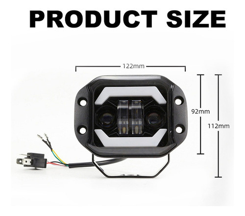 Para Faróis Led Mile De 5 , Embutido Alto E Baixo Com Drl - Imagem 5
