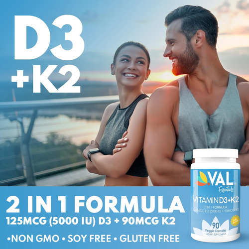 Suplemento De Vitamina K2 + D3 Essentials Val - Alta Potênci - Imagem 4