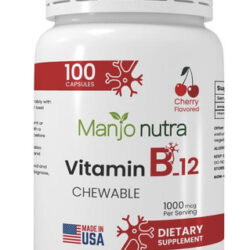 Manjo Nutra Vitamina B-12, Comprimidos Mastigáveis, Sabor Ce
