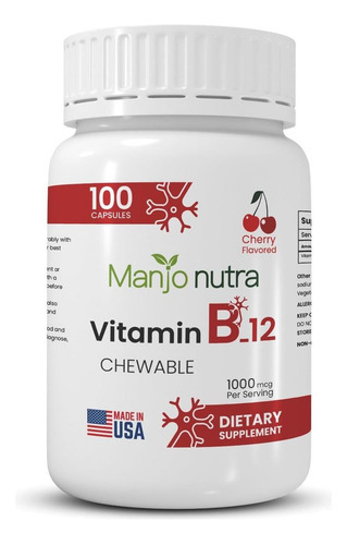 Manjo Nutra Vitamina B-12, Comprimidos Mastigáveis, Sabor Ce