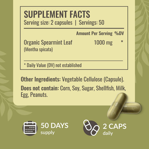 Cápsulas De Folhas De Hortelã Herbamama - 1000 Mg Folhas De - Imagem 3