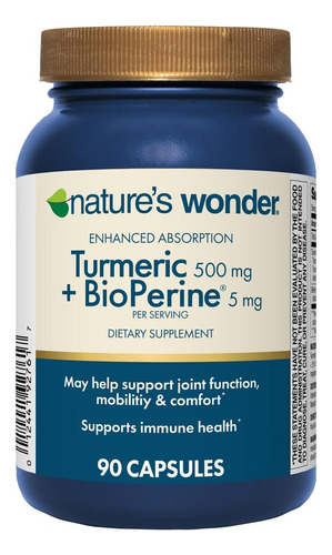 Suplemento De Cúrcuma Natures Wonder Com Bioperine - Complex