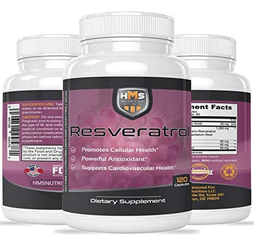 Resveratrol 1400mg 120 Cápsulas Potência Trans-resveratrol - Imagem 2