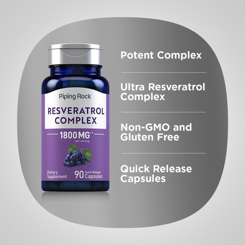 Complexo De Resveratrol De Rocha De Tubulação 1800 Mg | 90 C - Imagem 4