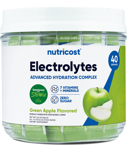 Complexo Eletrolítico Nutricost Sabor Maçã Verde 40x20ml