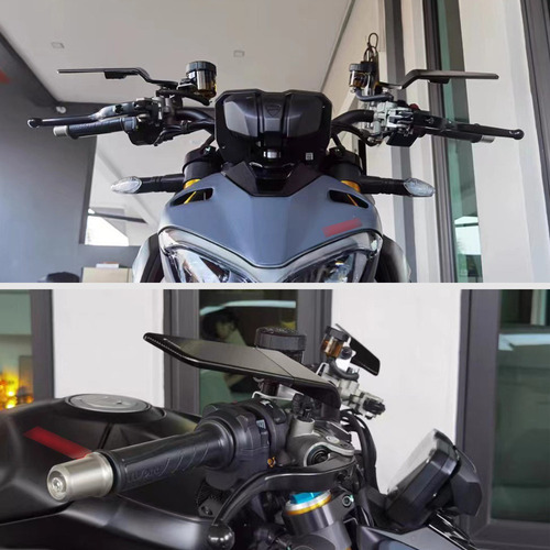 Par De Espelhos Retrovisores De Asa De Vento Para Motociclet - Imagem 10