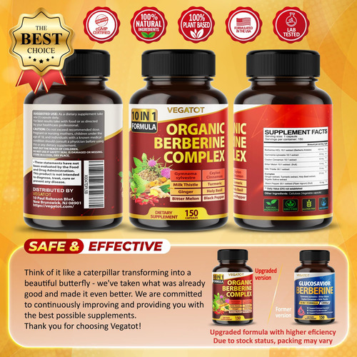 Suplemento Vegatot Glucosavior Berberine 12.900 Mg Com Canel - Imagem 6