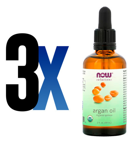 Óleo De Argan Now Foods Orgânico 59ml Importado 3un - Imagem 2