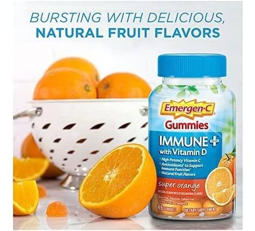 Vitamina C Emergen-c 750 Mg 45 Gomitas/laranja - Imagem 3