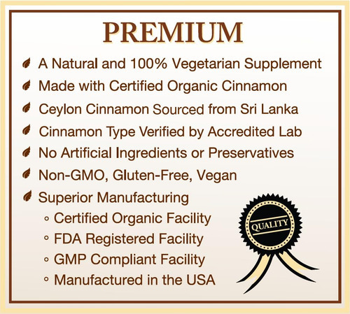 Suplemento Natural Choice Botanicals Ceylon Canela 1000mg - Imagem 3
