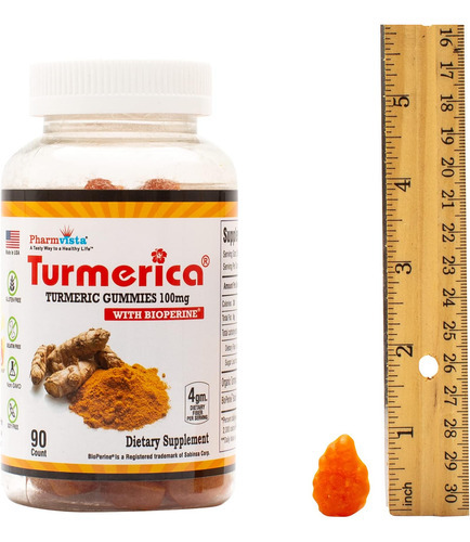 Cúrcuma - Gomas De Curcumina De Cúrcuma 100mg Com Pimenta Pr - Imagem 3