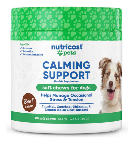 Calming Support Soft Chews Para Cães Nutricost Pets 60 Chews