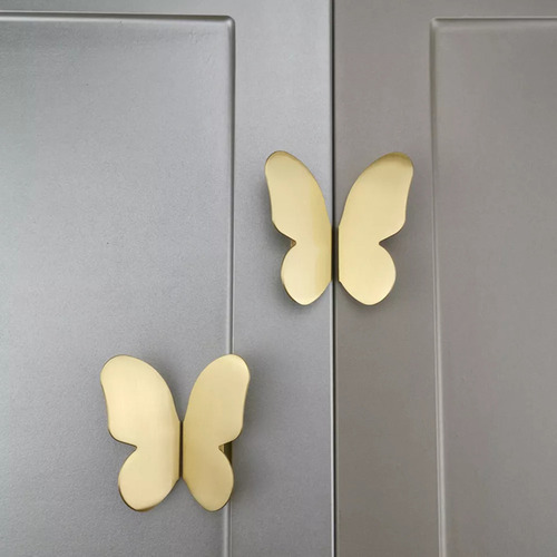 2 Pares De Acessórios De Móveis Dourados, Alças De Borboleta - Imagem 5