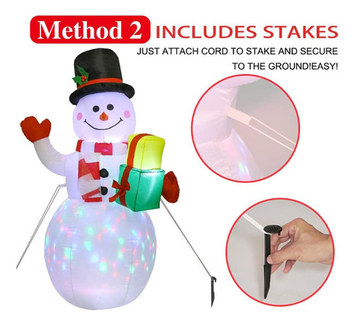 X Decorações Infláveis De Jardim De Boneco De Neve Com Luz - Imagem 5