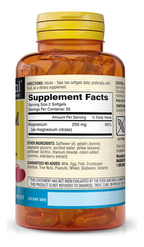 Mason Natural Citrato De Magnésio 250 Mg Absorção Rápida - 6 - Imagem 2
