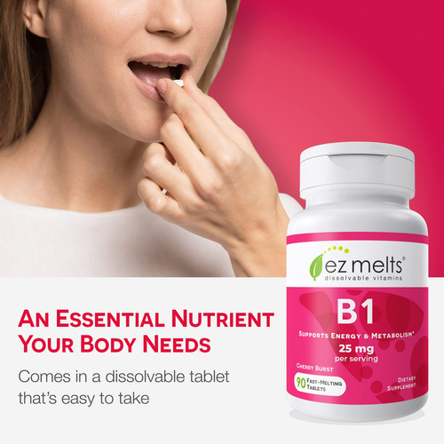 Suplemento Ez Melts B1 Tiamina 25 Mg Immune Support 90 Table - Imagem 2