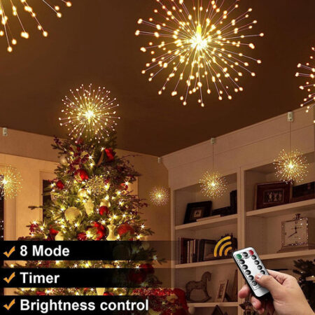 Luzes De Fadas De Fogos De Artifício De Led Cristalino Com C - Imagem 8