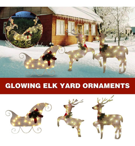 Decorações De Jardim Ao Ar Livre Com Arte Iluminada Elk - Imagem 7