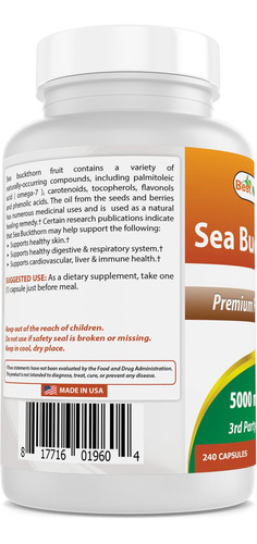 Cápsulas Em Pó De Óleo De Espinheiro Marítimo Best Naturals - Imagem 5