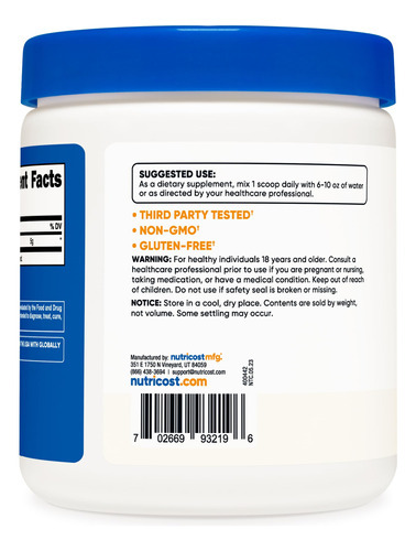 Suplemento Nutricost D-ribose Em Pó 250g 100% Puro - Imagem 4