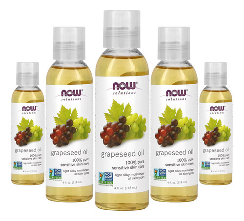 Óleo De Semente De Uva 118ml Now Foods Grapeseed Oil 5un