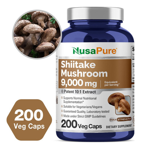 Extrato De Cogumelo Shiitake Nusapure 9000 Mg 200 Cápsulas V - Imagem 5