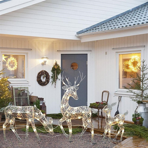 Kit 3 Enfeites De Natal De Renas Led Garden Blinker - Imagem 4