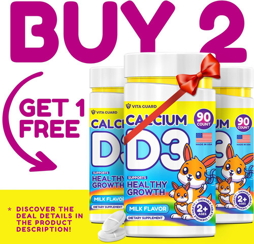 Comprimidos Mastigáveis ??vita Guard Calcium D3 Para Criança - Imagem 2