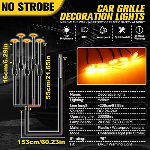 Zz 5 Unidades De Luz De Grade Led Para Pára-choque - Imagem 5