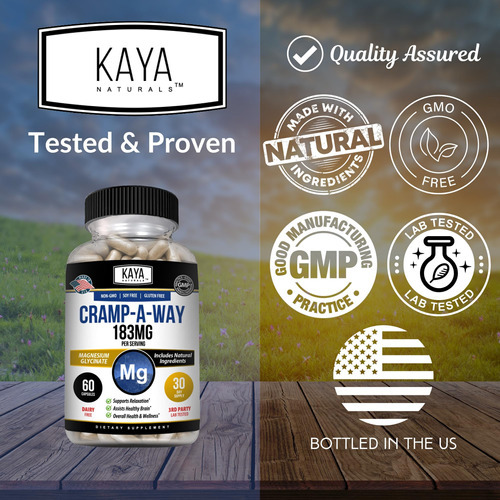 Kaya Naturals Cramp-a-way Glicinato De Magnésio, Auxílio Par - Imagem 4