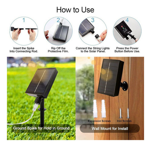 Luzes De Corda Solares Externas, 22 Metros 200led — foto 3 Luzes De Corda Solares Externas, 22 Metros 200led - Imagem 3