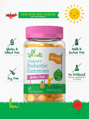 Suplemento Probiótico Carlyle Lil" Sprouts 60 Gummies Kids - Imagem 4