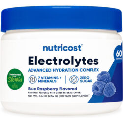 Complexo Eletrolítico Em Pó Nutricost Blue Raspberry 60 Serv
