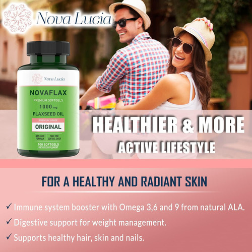 Óleo De Linhaça Orgânico Natural 1.000 Mg, Ômega Essencial 3 - Imagem 6