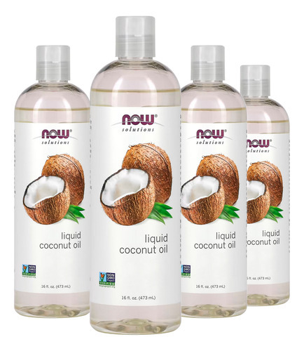 Óleo De Coco Líquido Now Foods Coconut 473ml Importado 4un