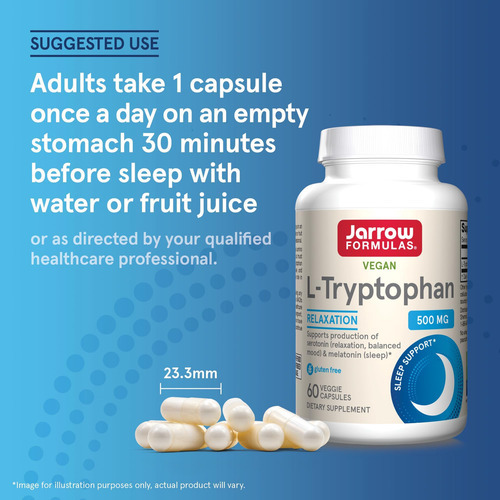 Jarrow Formulas L-triptofano, 500 Mg De Suplemento Dietético - Imagem 7