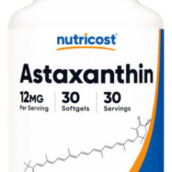 Suplemento Nutricost Astaxantina 12 Mg 30 Cápsulas Gelatinos